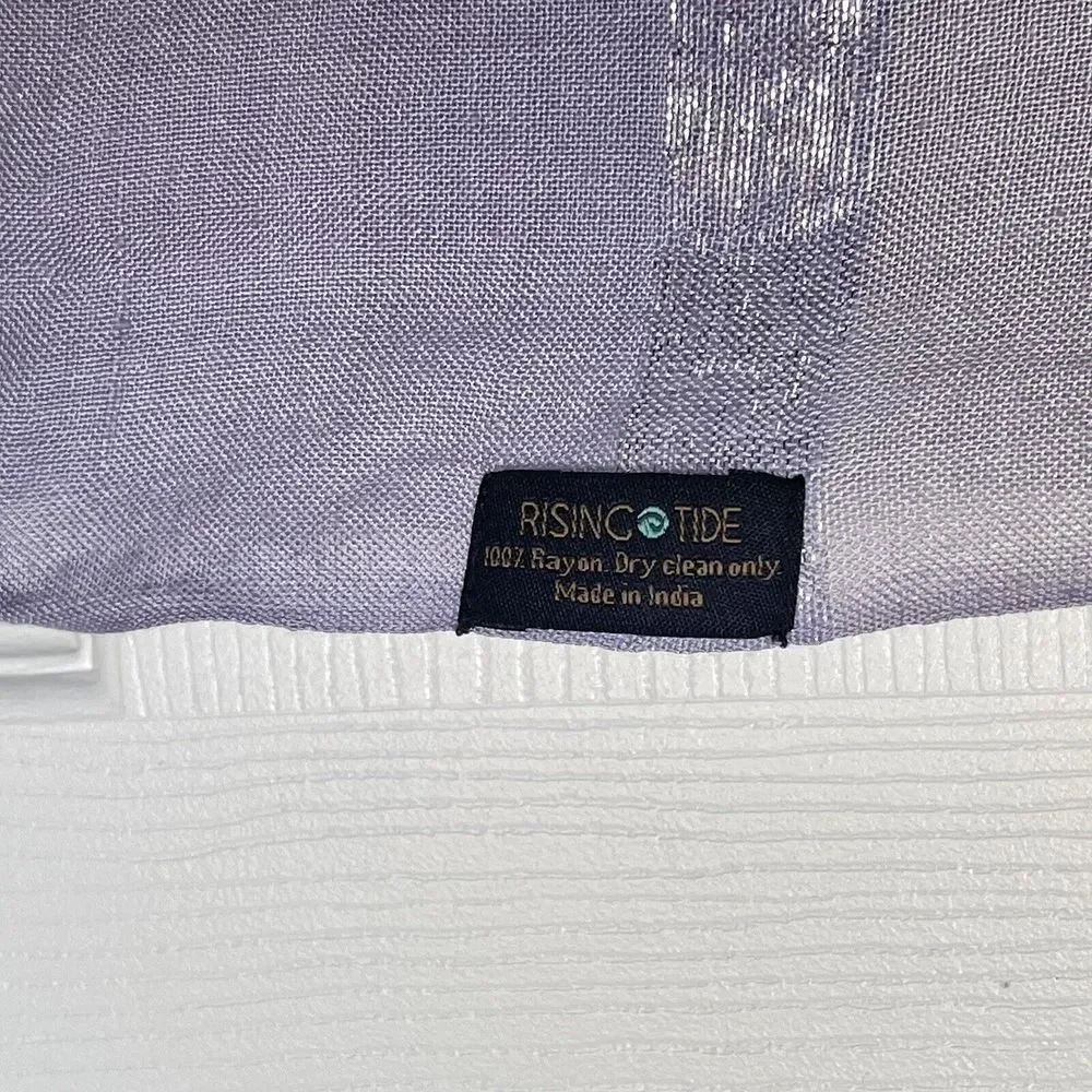 RISING TIDE Infinity Scarf Purple Striped Shiny